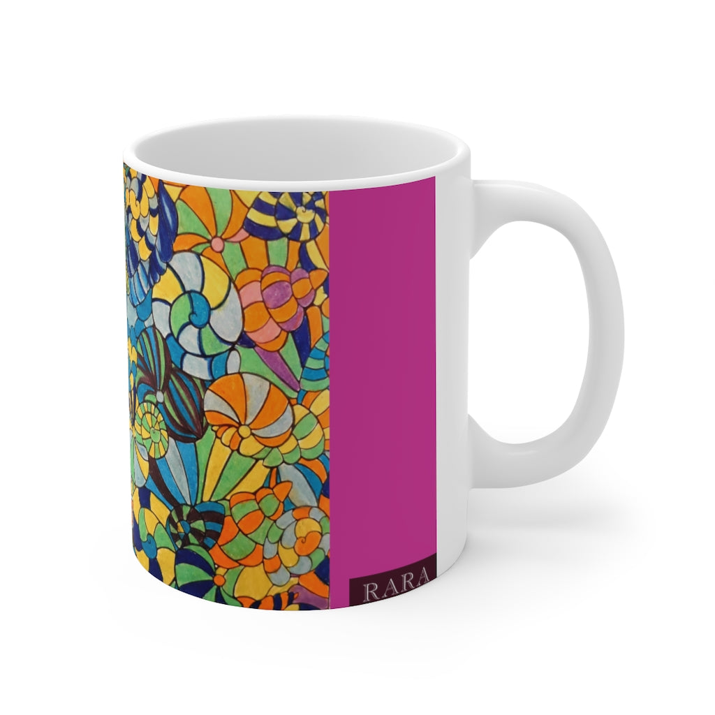 Vivid Ocean Blues Magenta Ceramic Mug 11oz