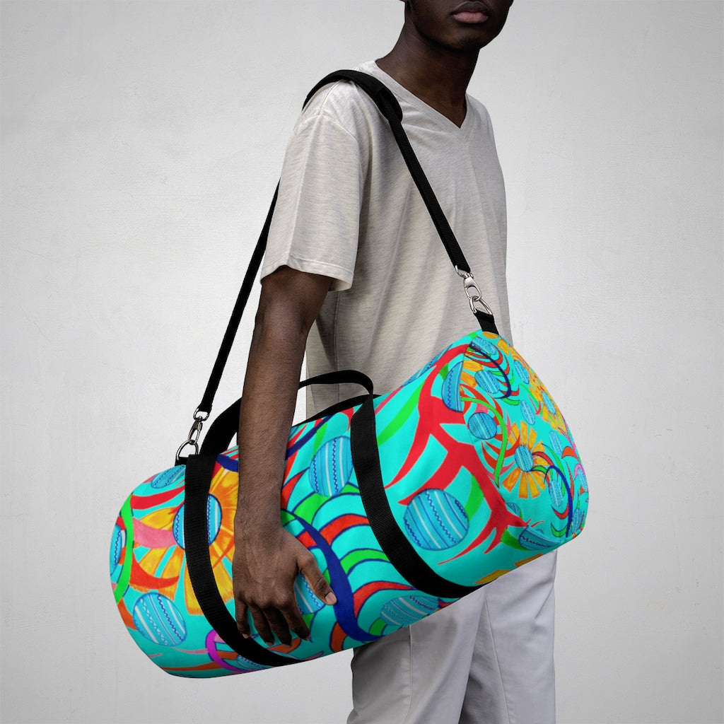 Sunflower Cyan Duffel Bag