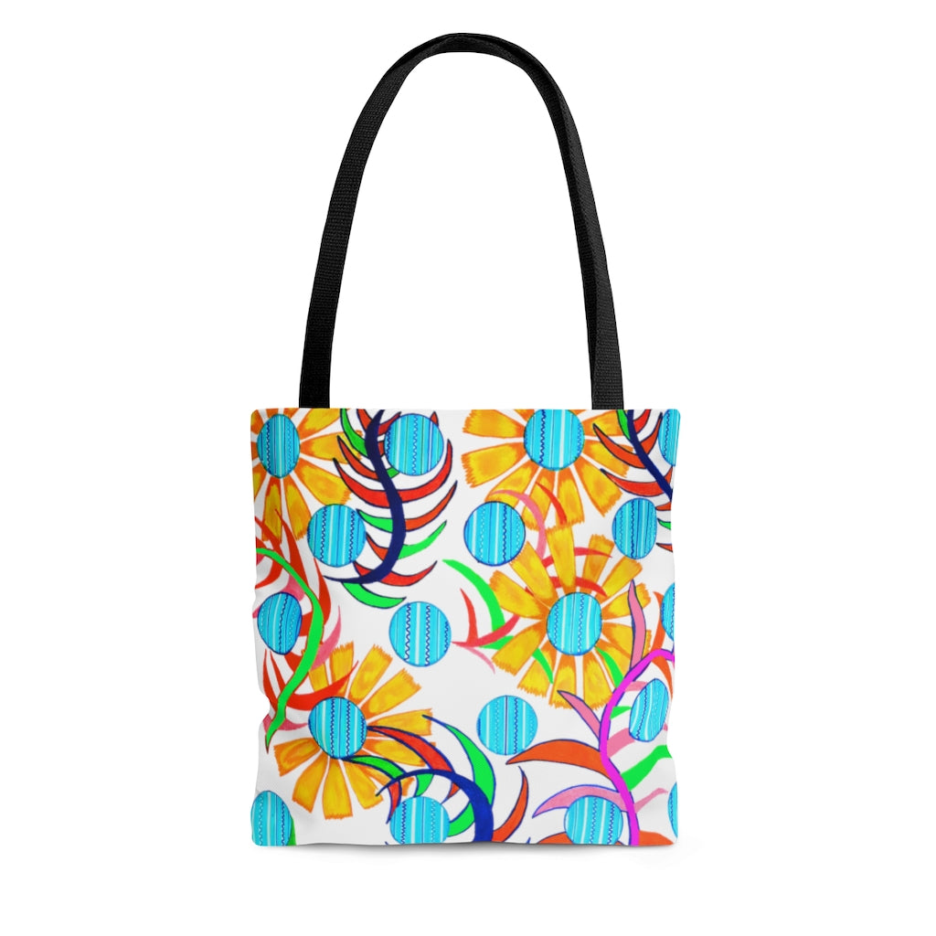 AOP The Sunflower Jet White Tote Bag