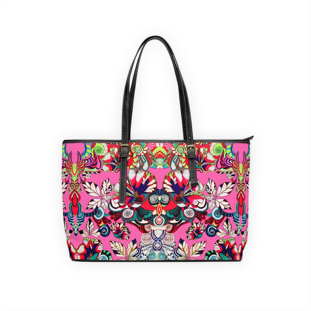 Rose Floral Pop PU Leather Shoulder Bag