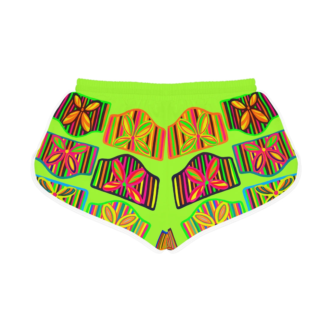 Lime Deco Print Relaxed Shorts