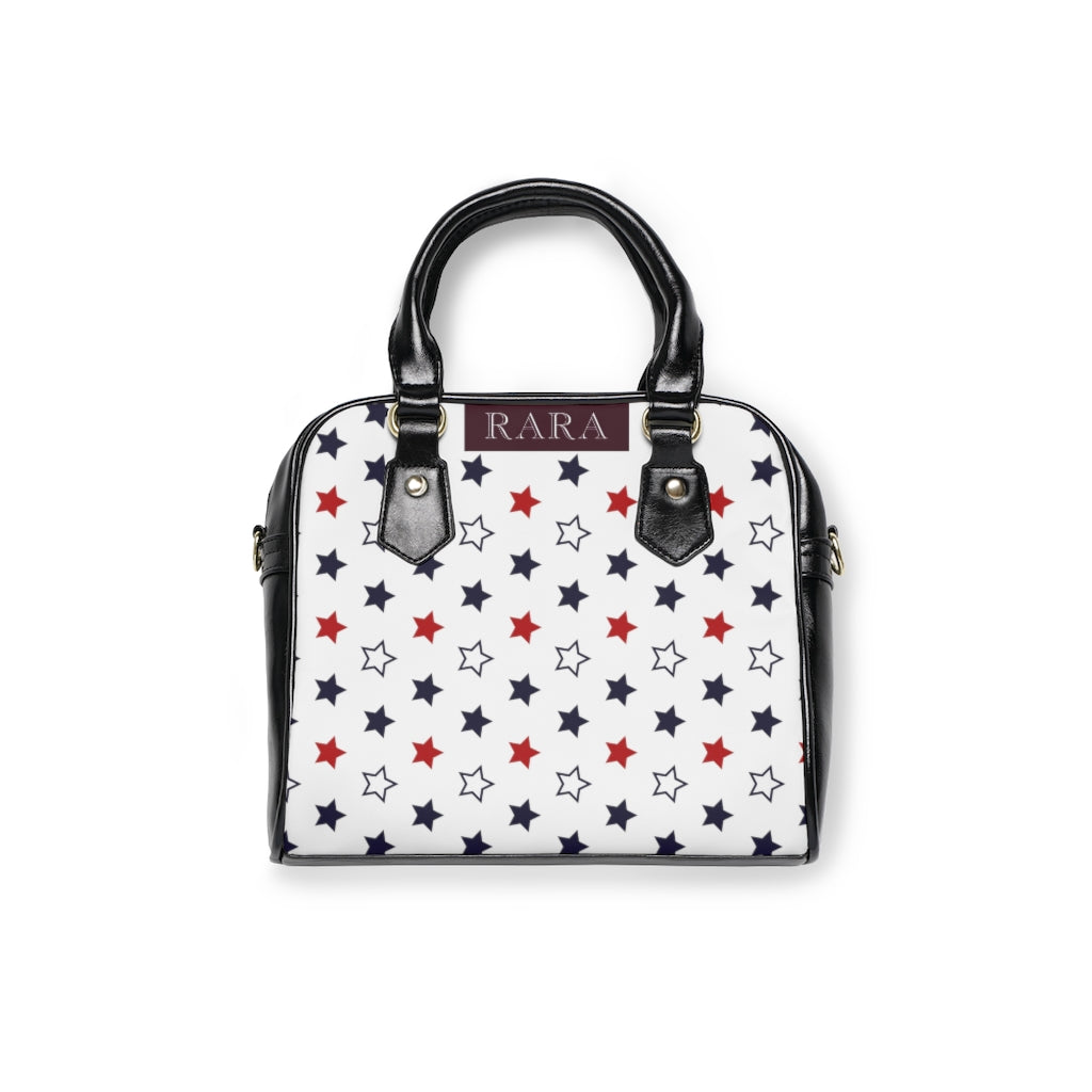 white star print tote