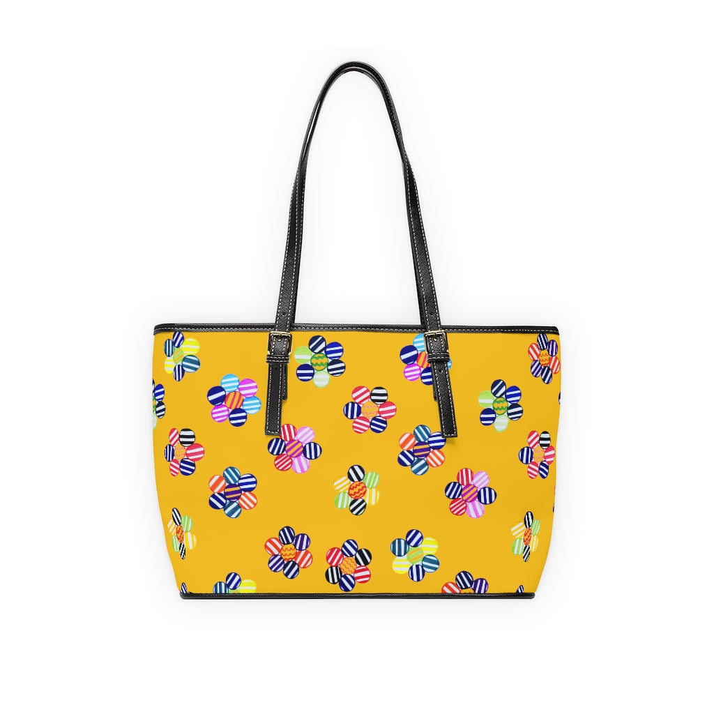 Yellow Candy Florals PU Leather Shoulder Bag