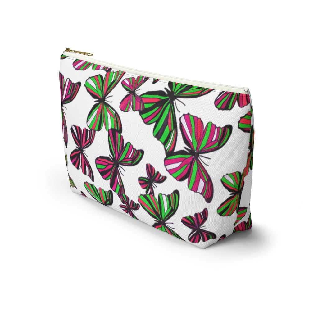 Butterflies White Accessory Pouch