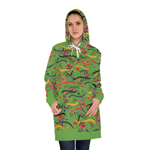 Olive Wilderness Hoodie Dress (AOP)