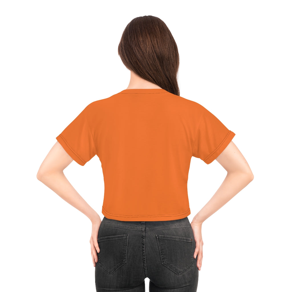 Orange Firecracker AOP Crop Tee