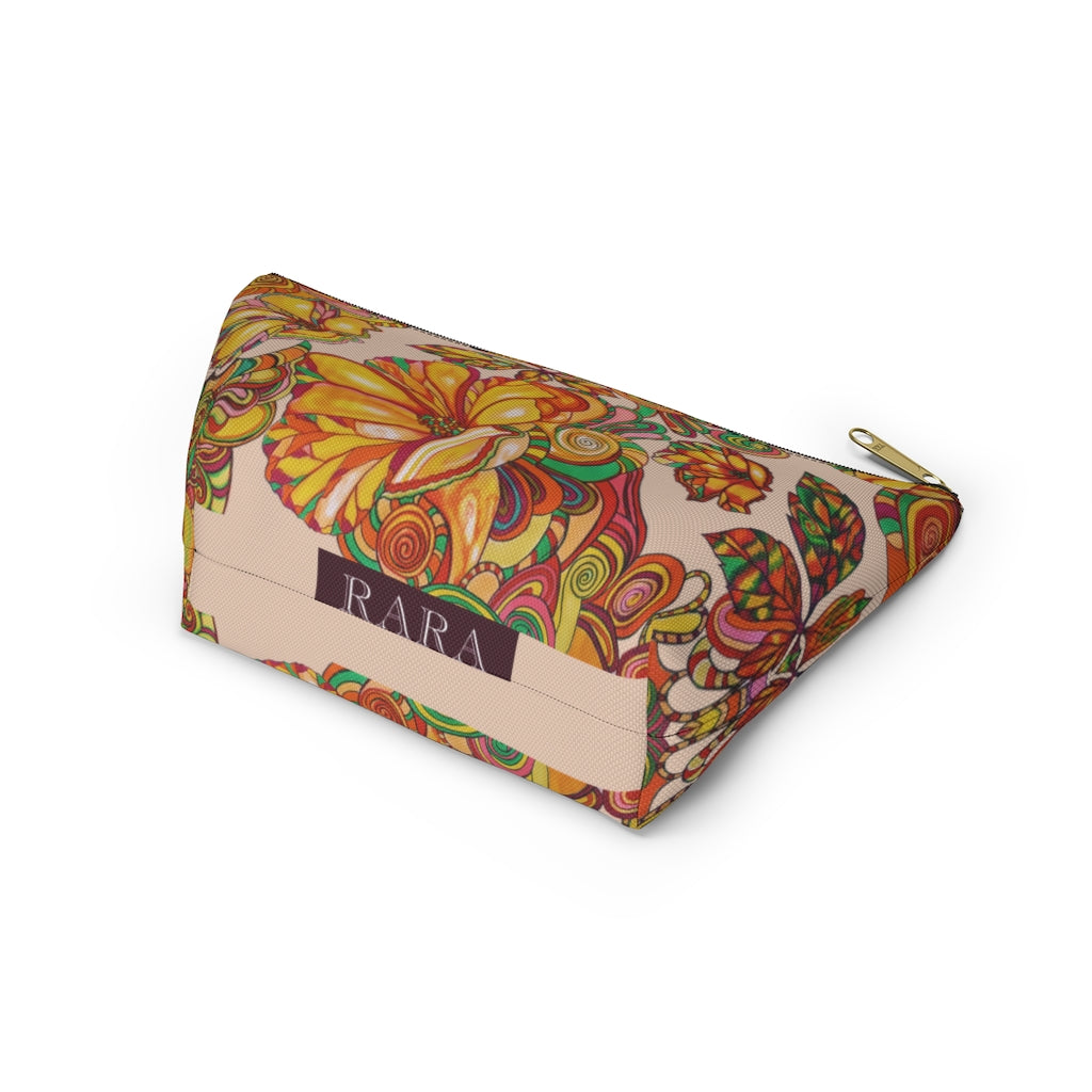 Nude Artsy Floral Accessory Pouch