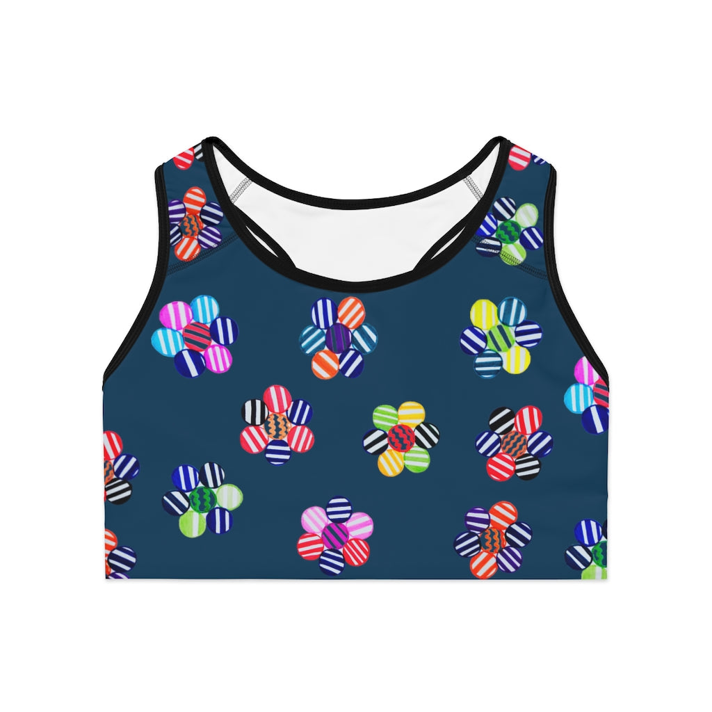 Teal Candy Florals (AOP) Sports Bra