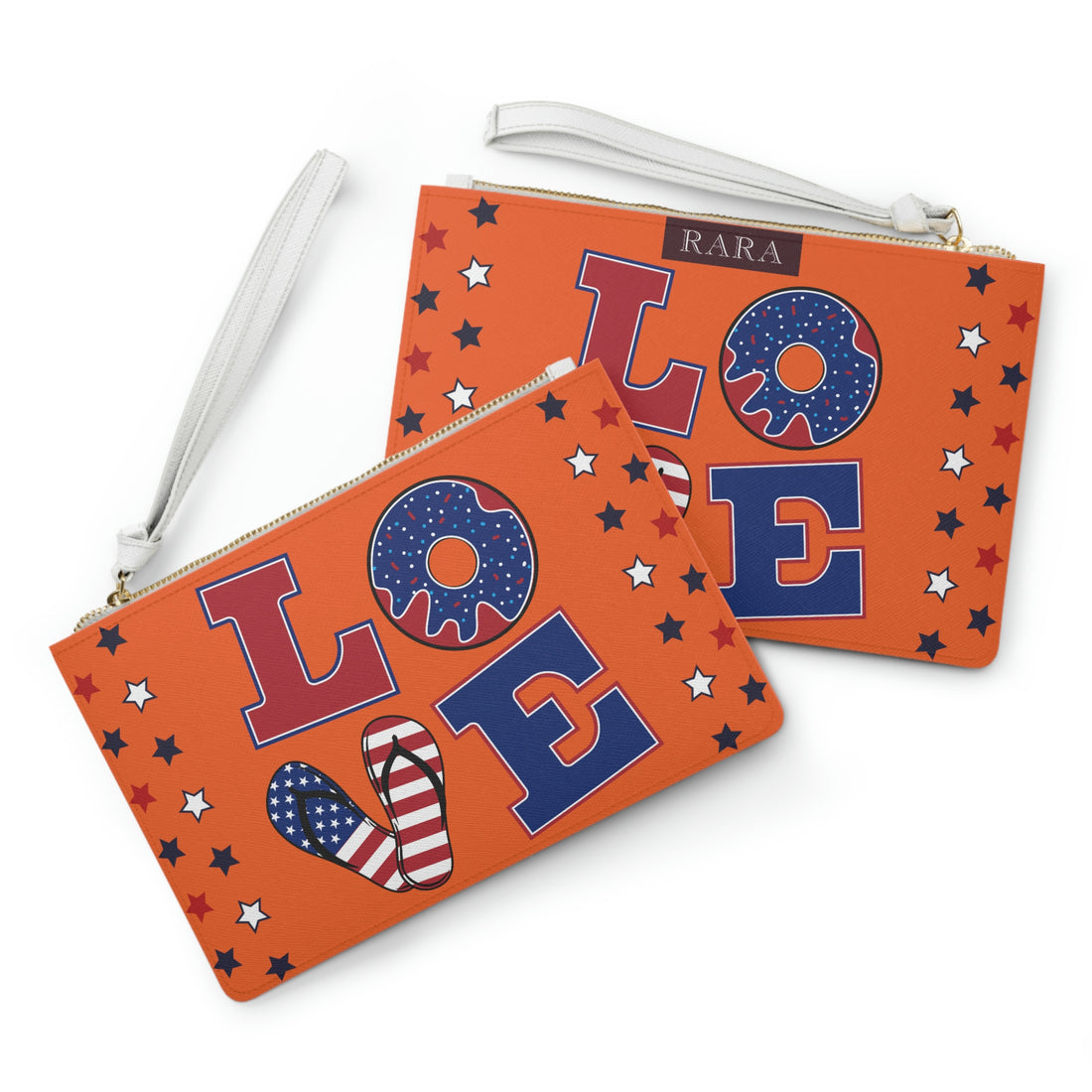 Orange American Love Clutch Bag