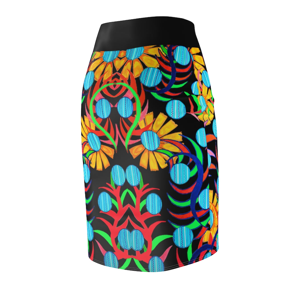 Sunflower Black Pencil Skirt