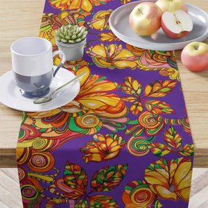 Artsy Floral Purple Table Runner