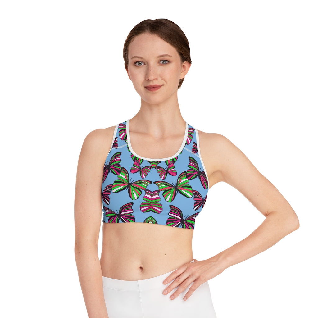 Sky Butterfly (AOP) Sports Bra