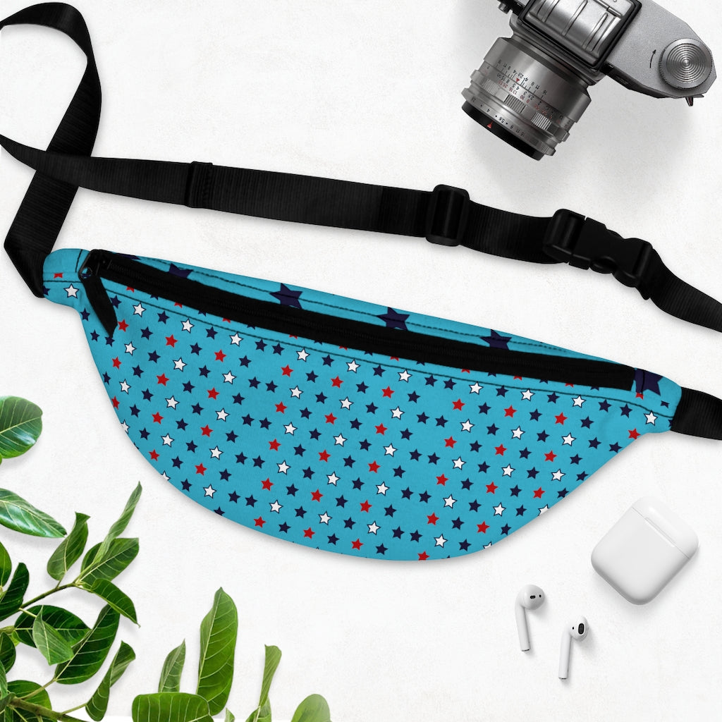 Star Studded Aqua Fanny Pack