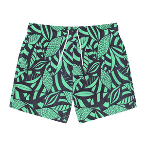 Neo Green Tropical Minimalist Men's Swimming Trunks