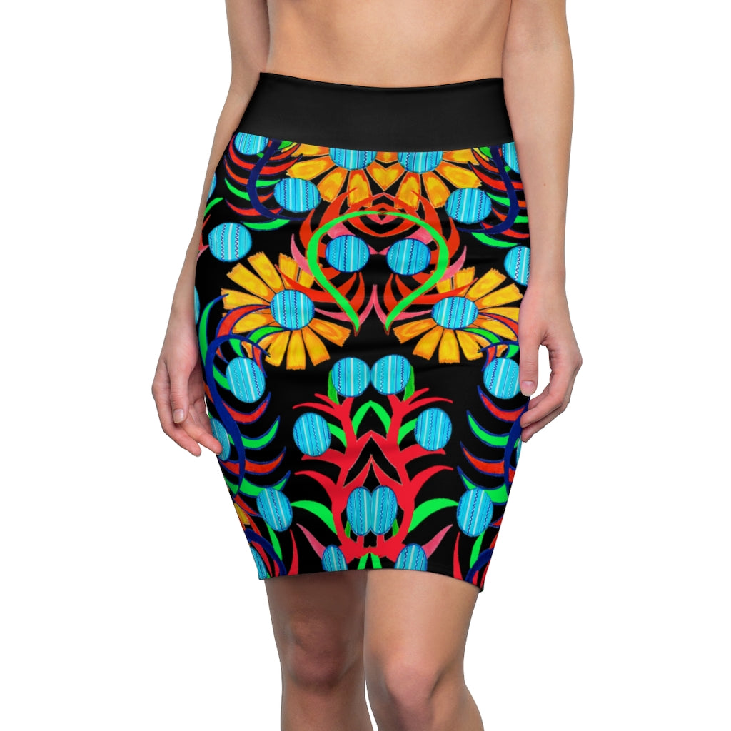 Sunflower Black Pencil Skirt