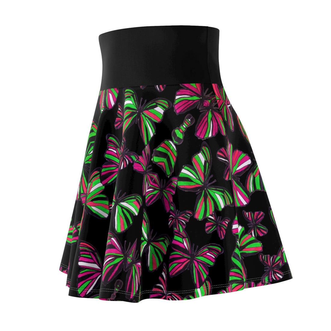 Butterflies Black Skater Skirt