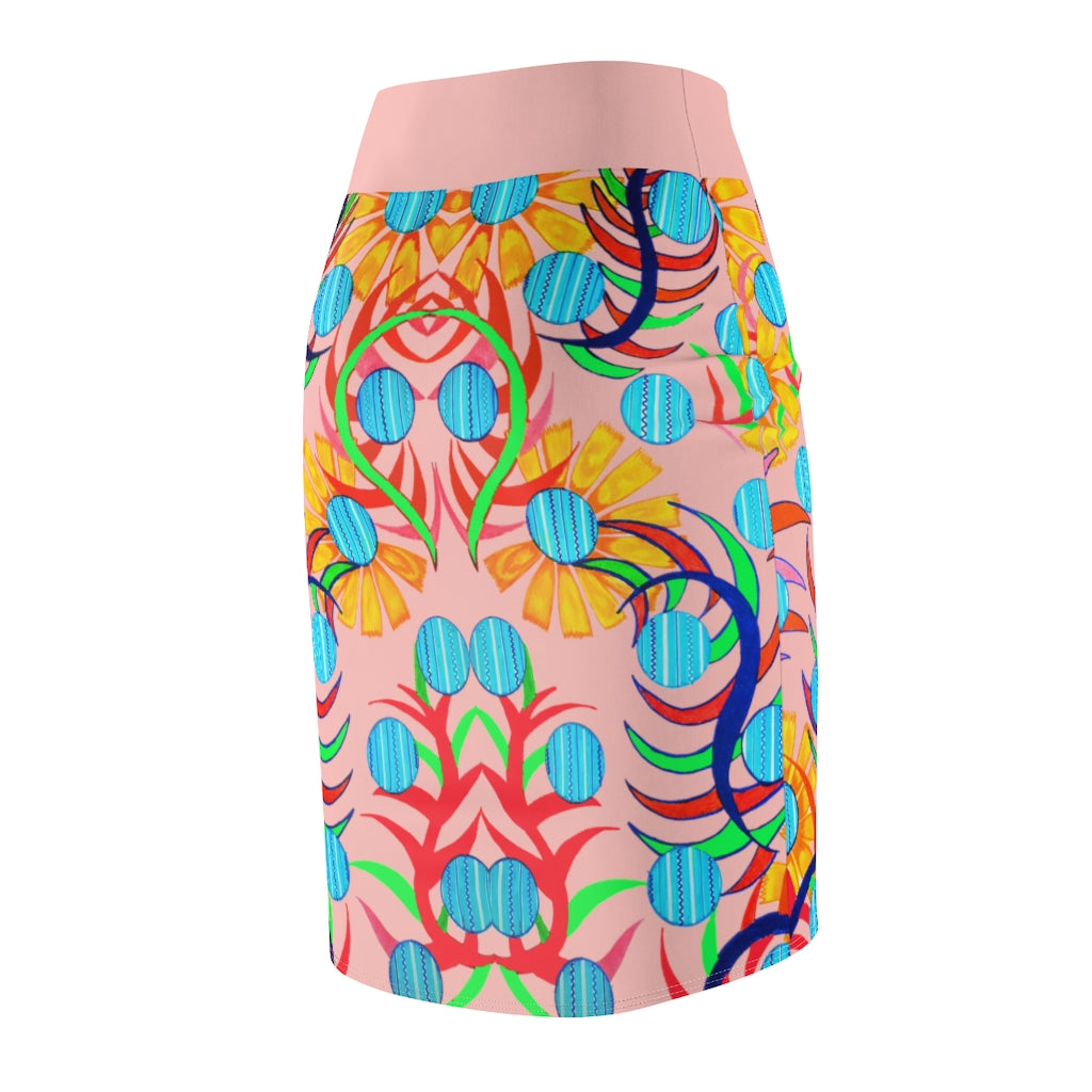 Sunflower Blush Pencil Skirt