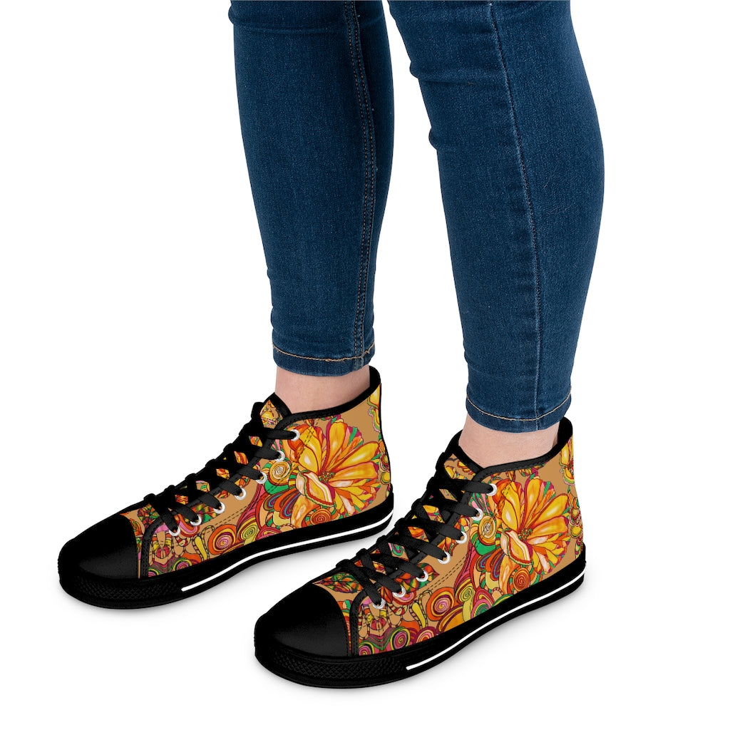 Tussock Artsy Floral Women's High Top Sneakers