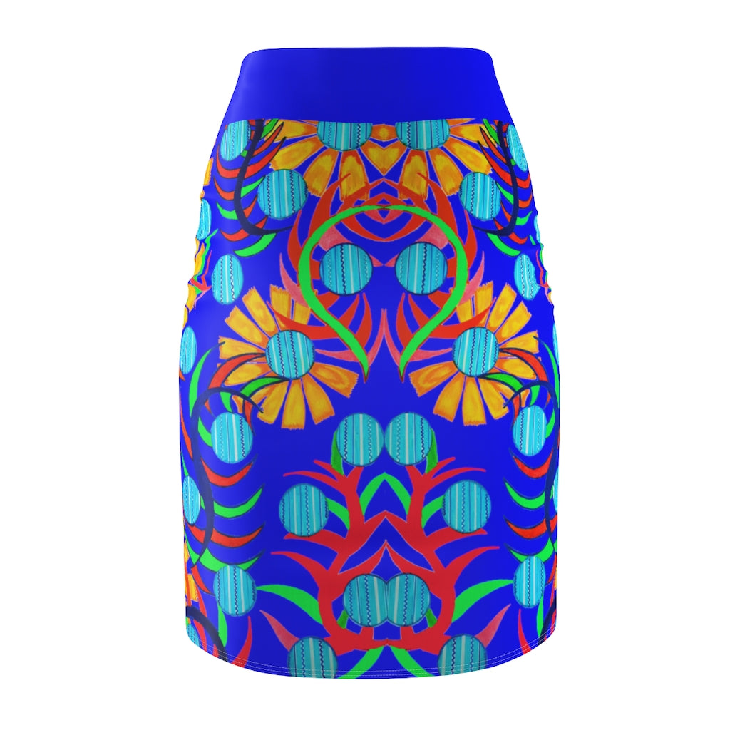 Sunflower Electric Blue Pencil Skirt