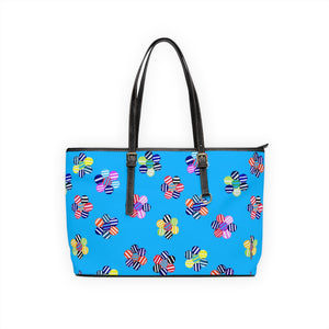 Aqua Candy Florals PU Leather Shoulder Bag
