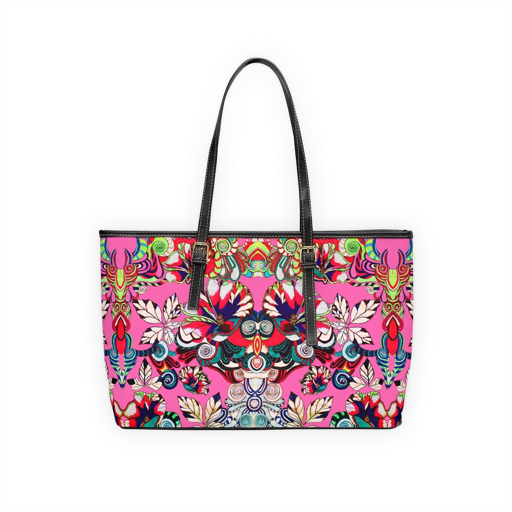Rose Floral Pop PU Leather Shoulder Bag