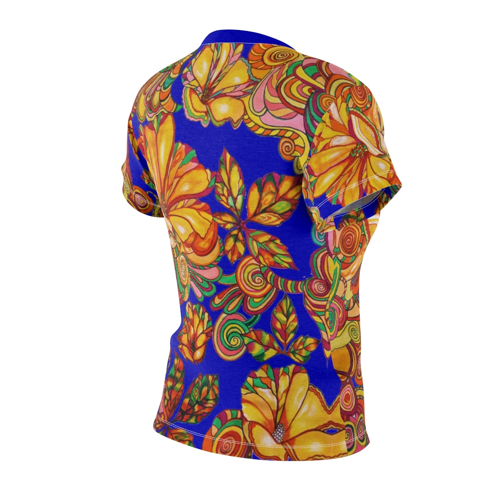 Artsy Floral Electric Blue AOP T-Shirt