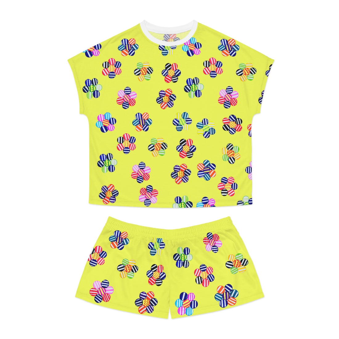 canary geometric floral pajama set