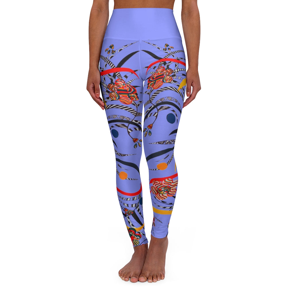 very peri animal & floral print yoga leggings