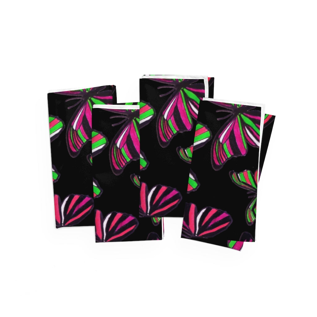 Black Butterflies Napkin