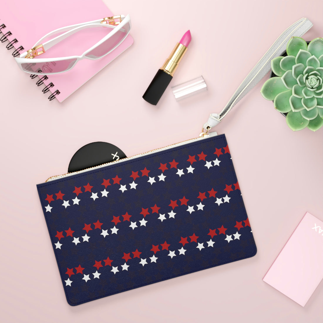 Ink Star Print Clutch Bag