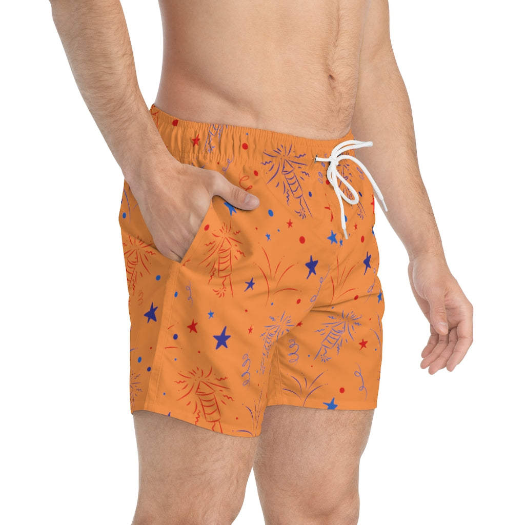 Men's Firecracker Peach Swimming Trunks