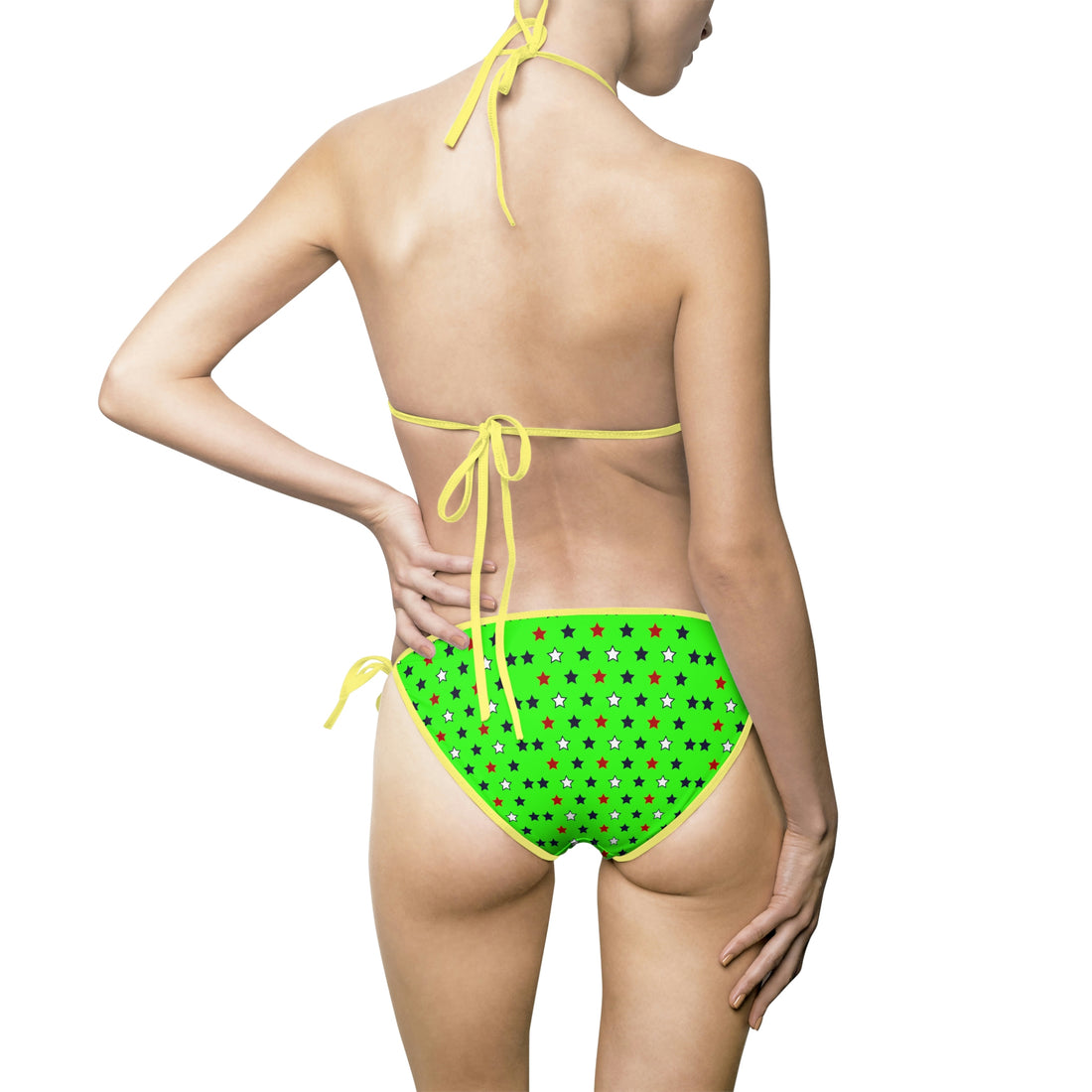 Neon Green Starry Bikini