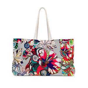 Artsy Floral Pop Slate Weekender Bag