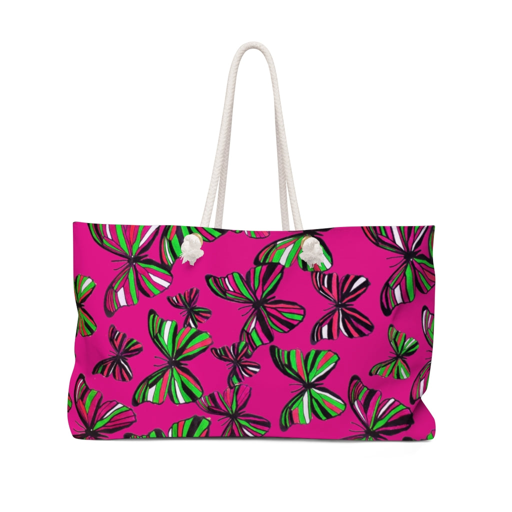 Butterflies Pink Weekender Bag