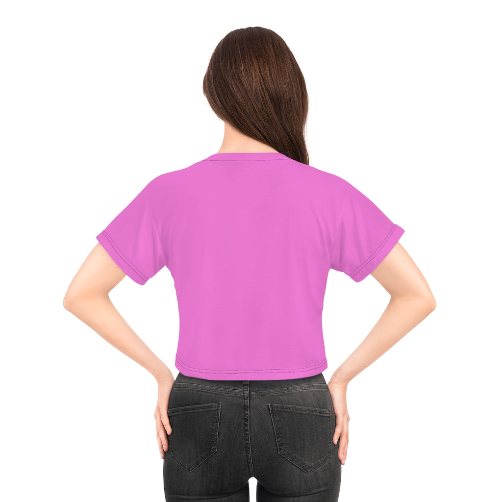 Pink Firecracker AOP Crop Tee