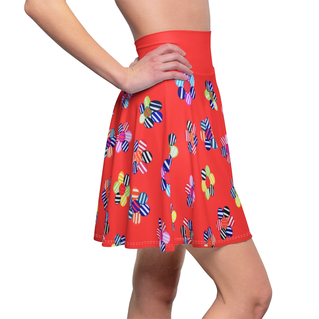 Vermillion Candy Florals Skater Skirt