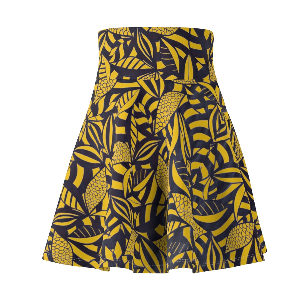 Tropical Minimalist Yellow Skater Skirt