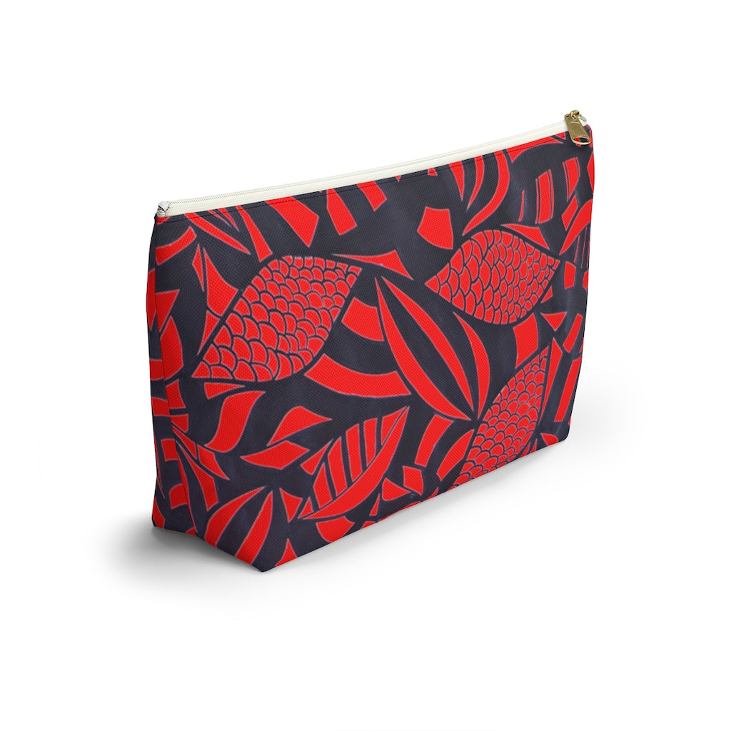 Scarlet Tropical Minimalist Accessory Pouch