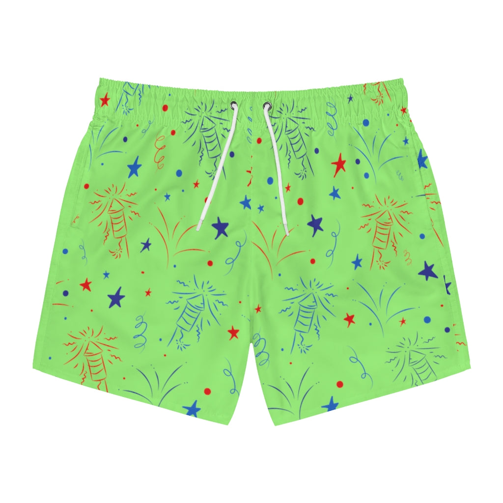 Men's Firecracker Fresh Green Swimming Trunks