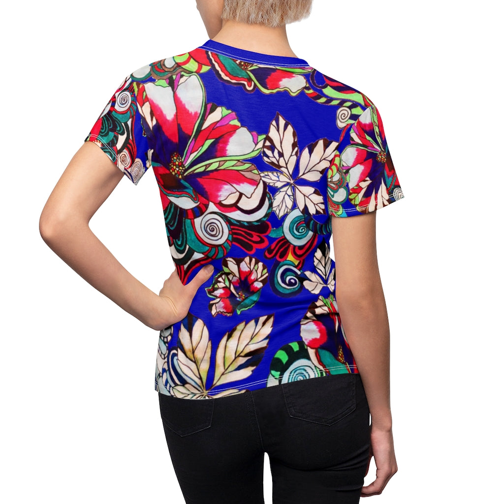 Graphic Floral AOP Electric Blue T-Shirt