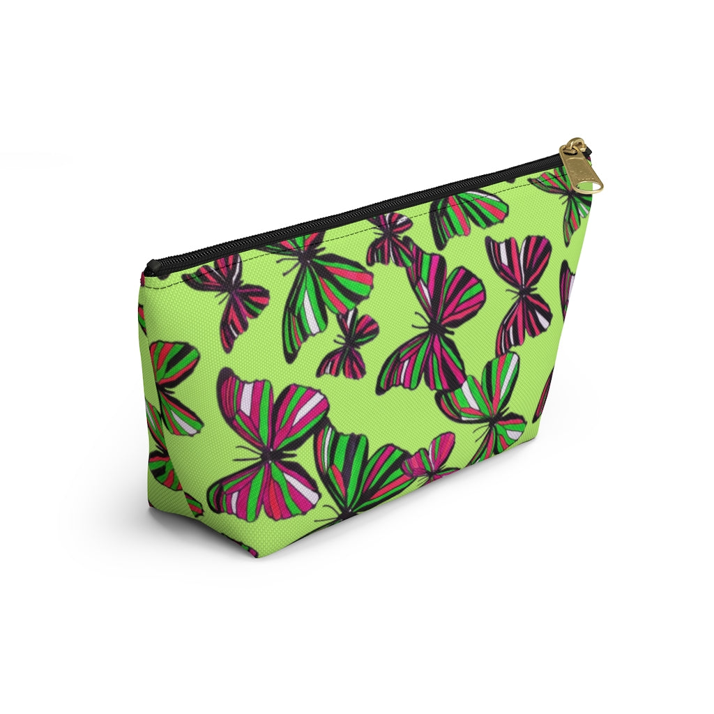 Butterflies Lime Accessory Pouch