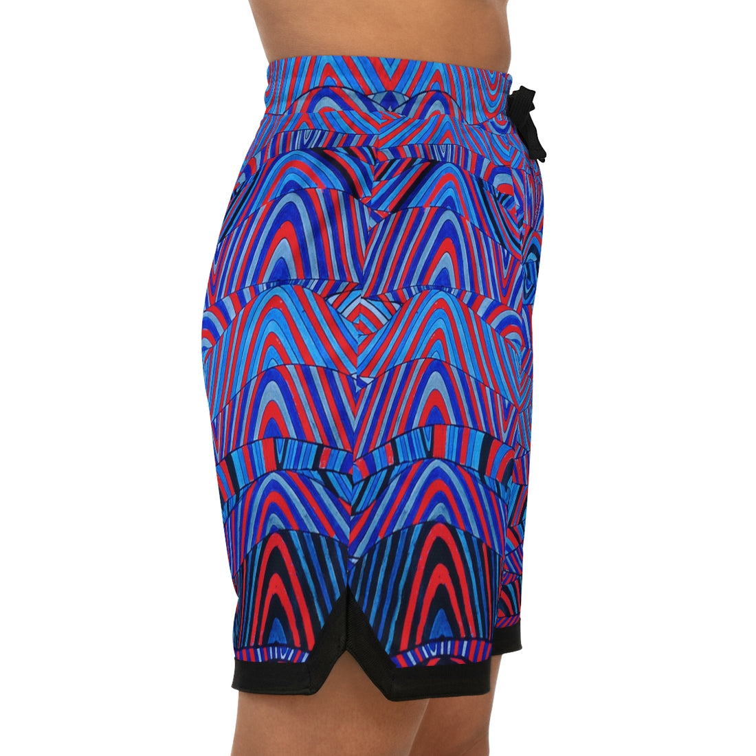 Red Sonic Basketball Rib Shorts (AOP)