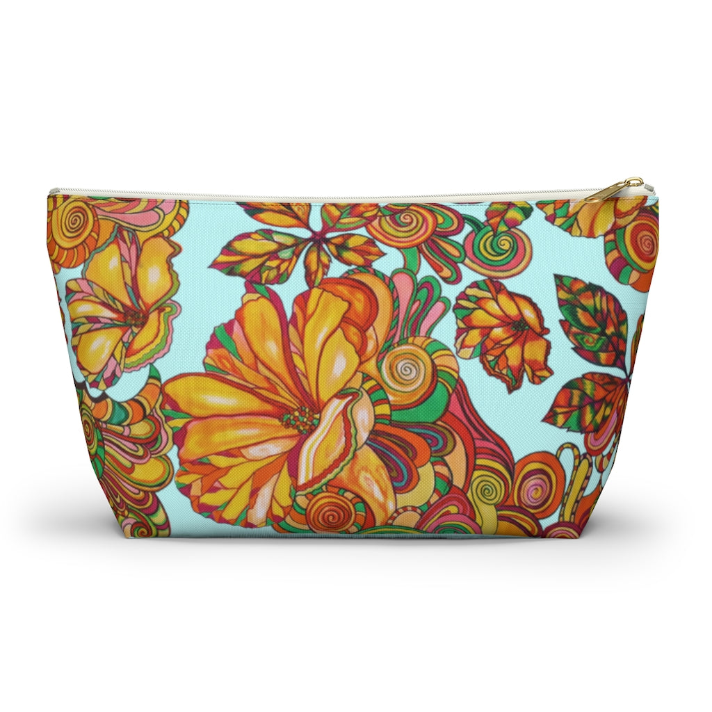 Icy Artsy Floral Accessory Pouch