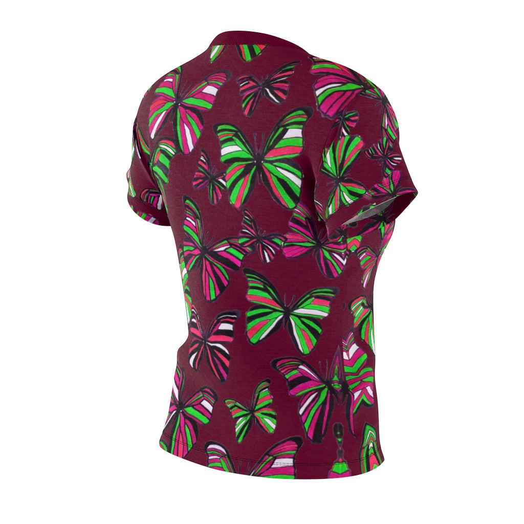 Butterflies AOP Marsala T-shirt