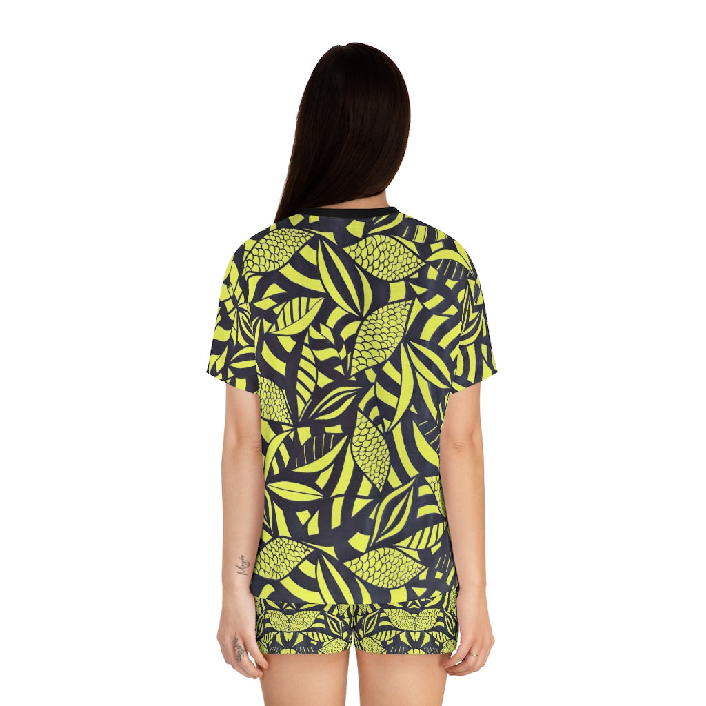 Canary Tropical Minimalist Short Pajama Set (AOP)