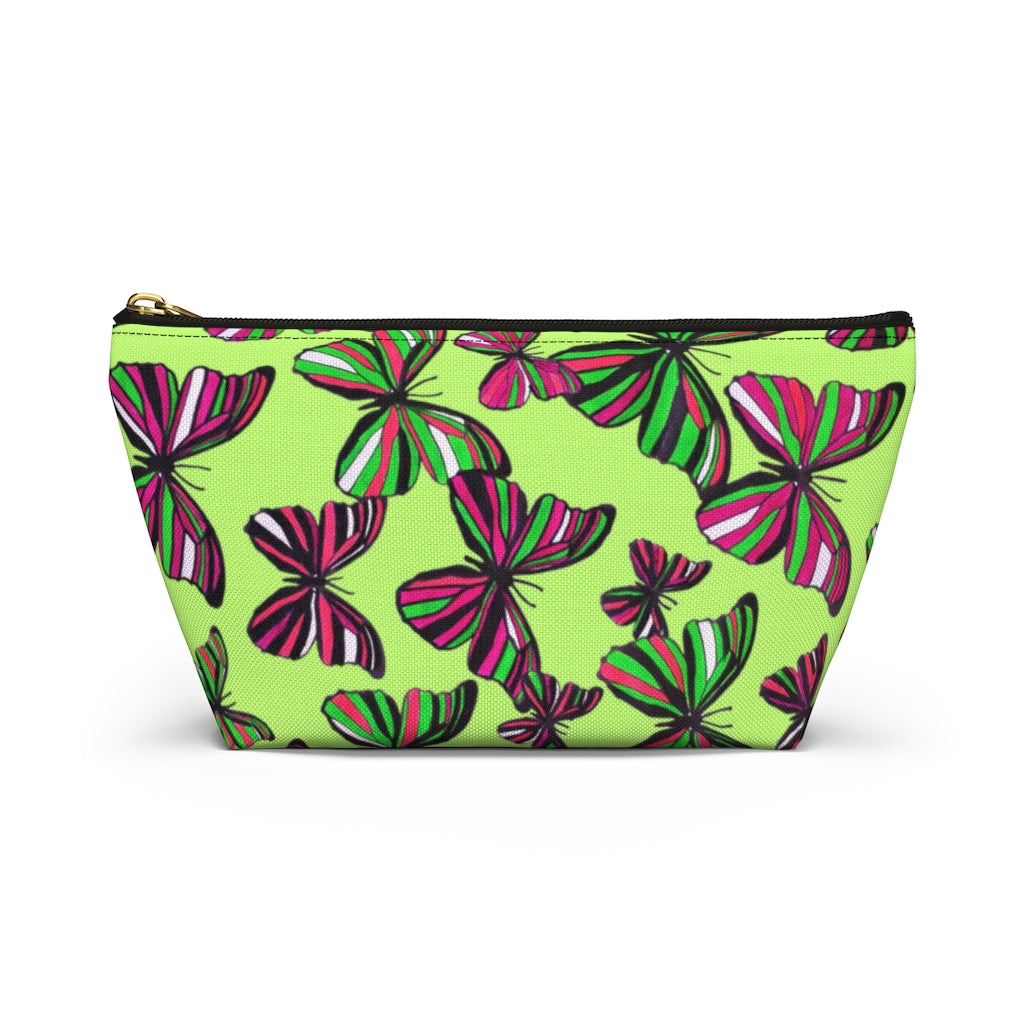 Butterflies Lime Accessory Pouch