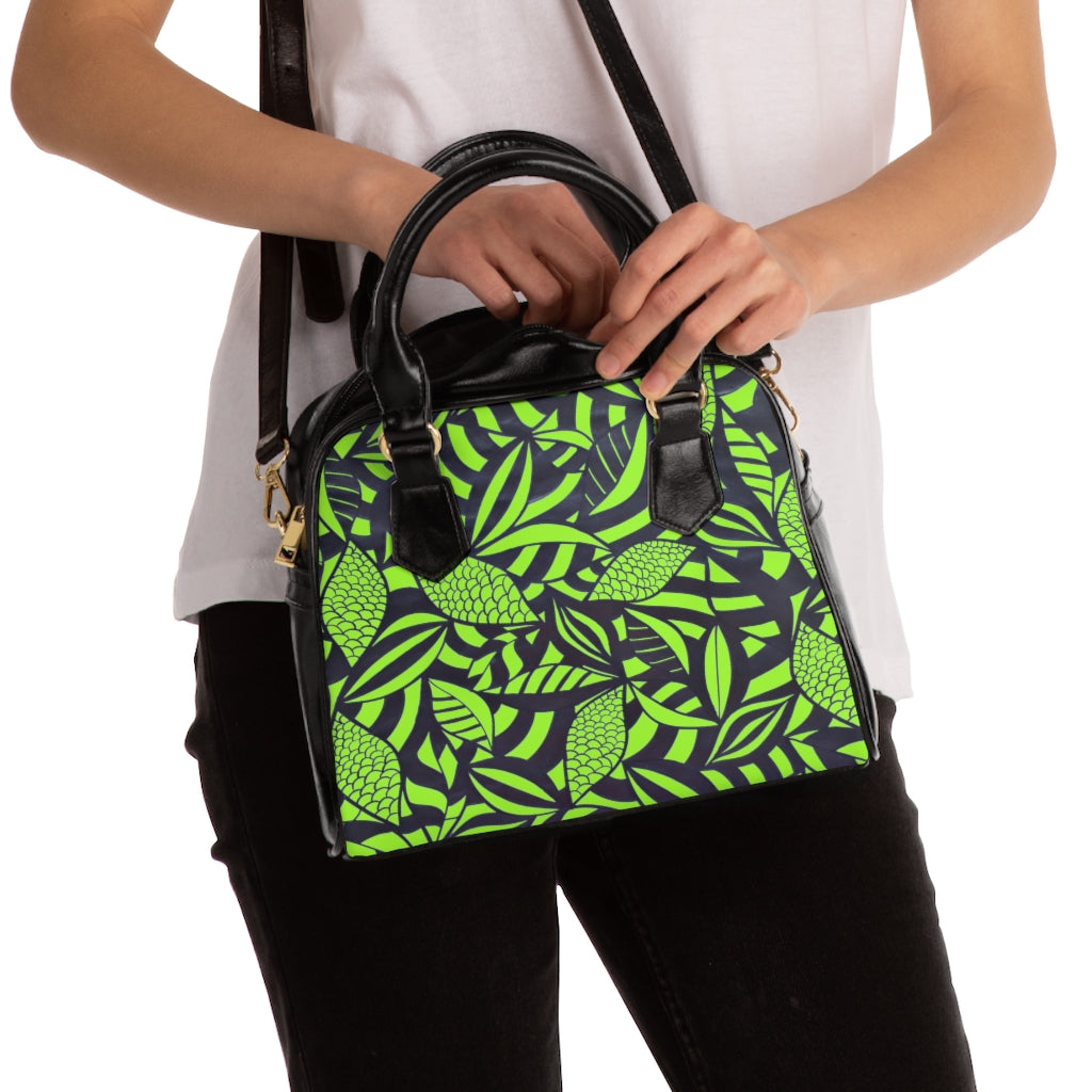 Lime Green Tropical Minimalist AOP Handbag