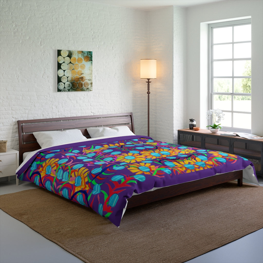 Sunflower Bloom Purple Comforter