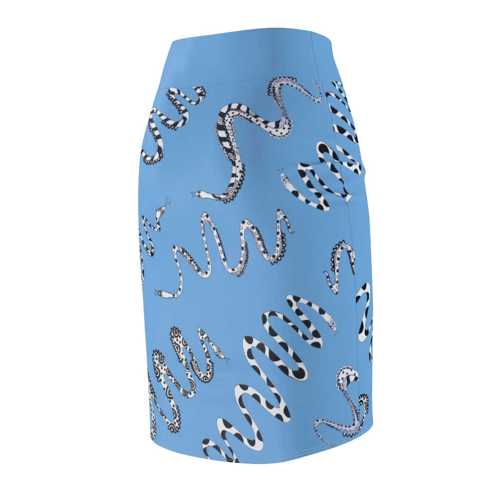 Sky Snake Den Print Pencil Skirt