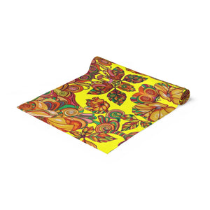 Artsy Floral Canary Table Runner
